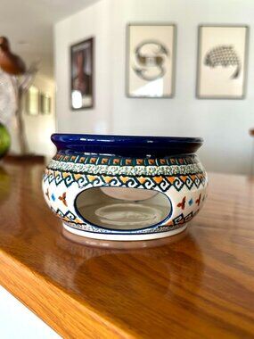 Handmade Polish Pottery Heater UNIKAT Limited Edition Signature Piece